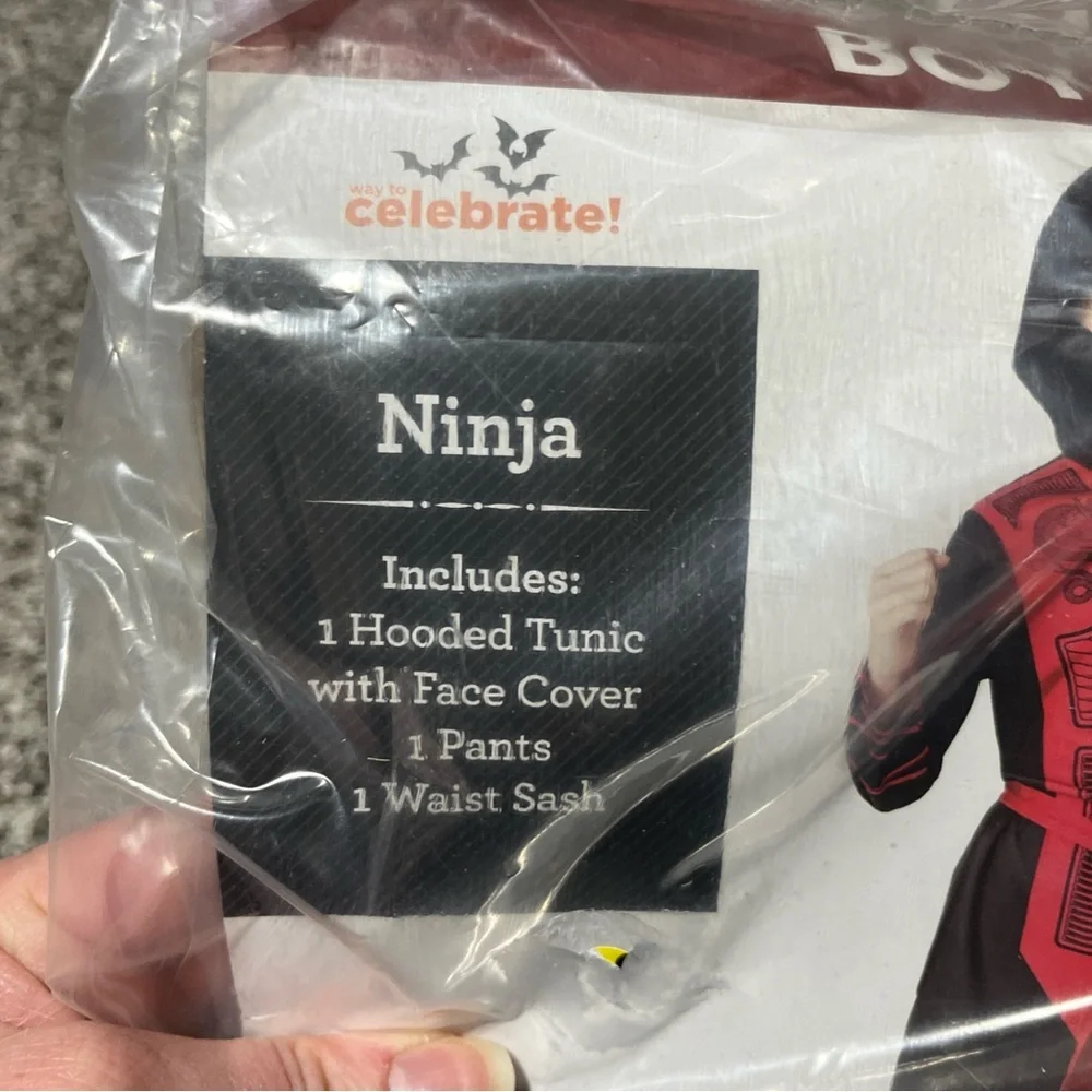Celebrate Red Ninja Costume~Medium 8 NWT~Halloween Unisex kids